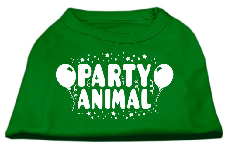 Party Animal Screen Print Shirt Emerald Green Lg